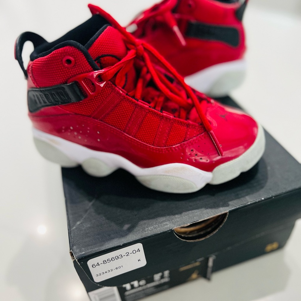 Jordan 6 Rings Red youth boys kids sz 11c tennis shoes basketball trainers